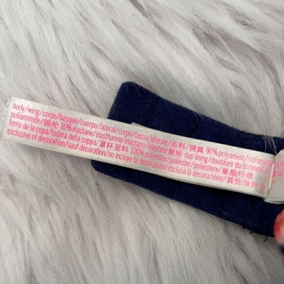 victoria’s Secret Pink Navy Floral Push Up Sz 34D - Picture 14 of 14